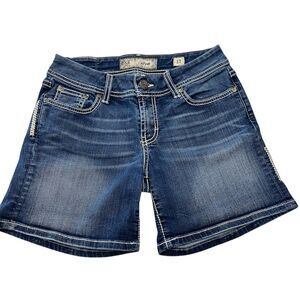 BKE Culture Mid-Rise Jean Shorts Size 27 Distressed Stitching